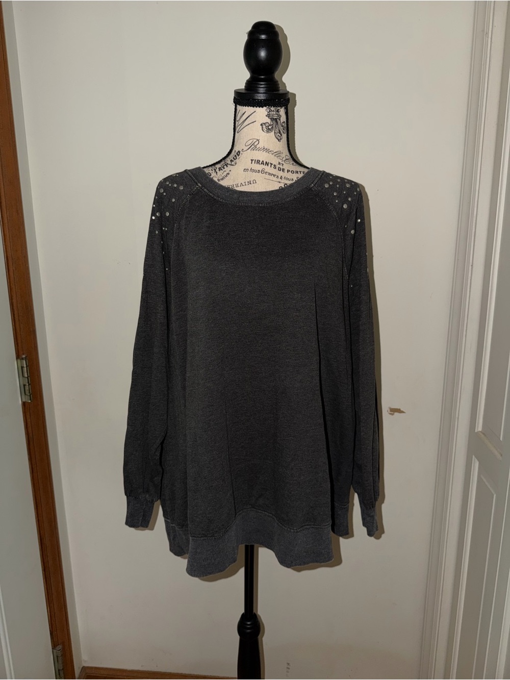 ✨5/$30✨ Maurices Charcoal Gray Sweater with Studded Trim